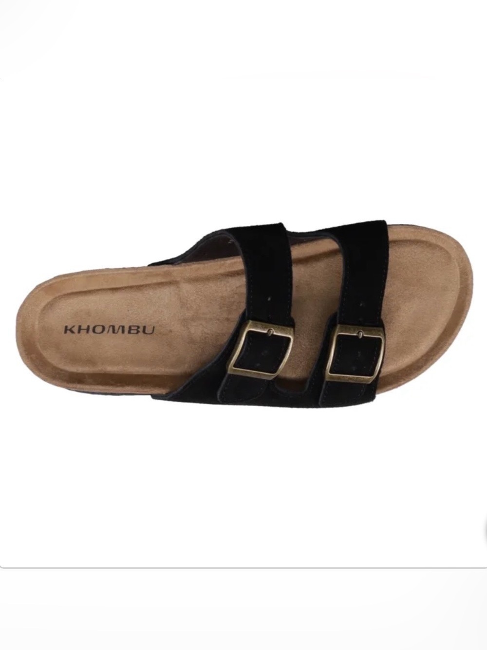 Women’s Khombu Black Double-Buckle Cork Footbed Slide Sandal - Picture 4 of 8
